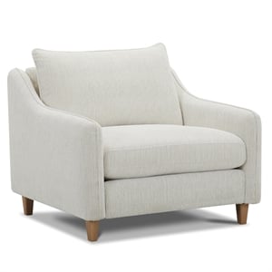 Pemberly Row Transitional Fabric Upholstered Chair in Farlo Chalk White