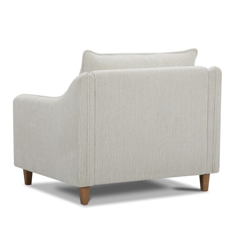 Pemberly Row Transitional Fabric Upholstered Chair in Farlo Chalk White