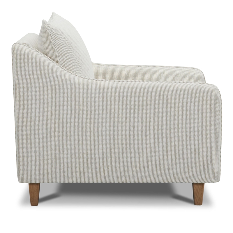 Pemberly Row Transitional Fabric Upholstered Chair in Farlo Chalk White
