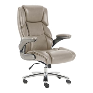 Pemberly Row Fabric Heavy Duty Desk Chair with Casters in Tan Finish
