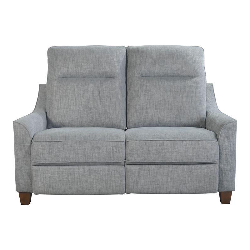 Pemberly Row Fabric Power Cordless Loveseat in Pisces Marine Blue
