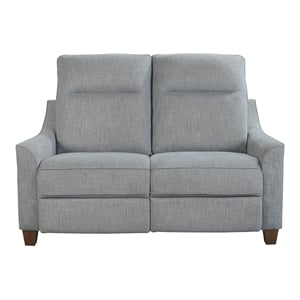 Pemberly Row Fabric Power Cordless Loveseat in Pisces Marine Blue