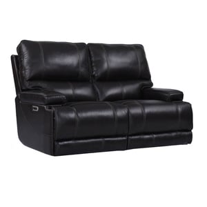 Pemberly Row Leather Power Cordless Loveseat in Coffee Brown