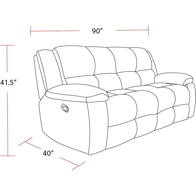 Pemberly Row Modern Velvet and Yarns Fabric Reclining Sofa in Opal Taupe