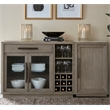 Pemberly Row Wood Multi-Functional Server with Bar Cabinet in Taupe