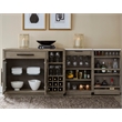 Pemberly Row Wood Multi-Functional Server with Bar Cabinet in Taupe
