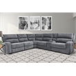 Pemberly Row Modern Fabric Power Reclining Sectional in Bizmark Gray