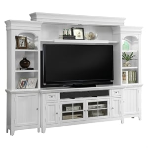 Pemberly Row 72&quot Modern Wood Console Entertainment Wall in White