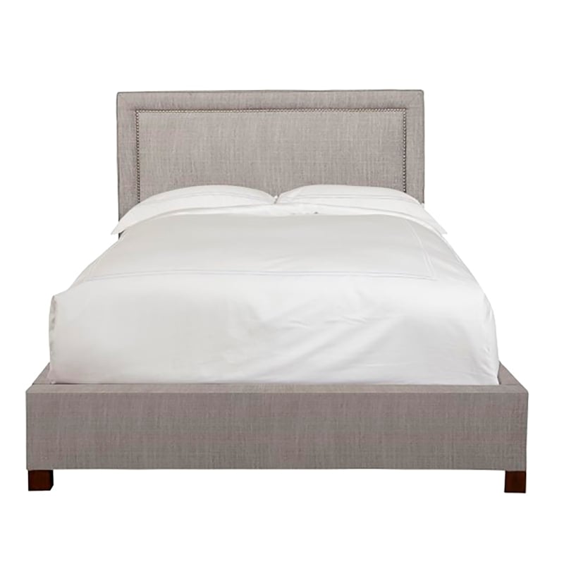 Pemberly Row Traditional Fabric King Bed in Cork Taupe/Brown