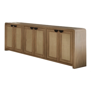 Pemberly Row Wood Console with Reversible Panel Doors in Natural