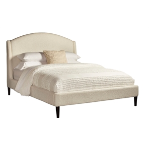 Pemberly Row Traditional Fabric King Bed in Milano Snow Beige