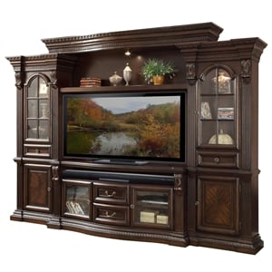 Pemberly Row Traditional Wood Estate Wall in Vintage Sienna Brown