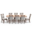 Pemberly Row 9 Piece Wood Extendable Table & Chairs in Natural