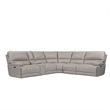 Pemberly Row Modern 6 Piece Leather Reclining Sectional in Gray