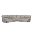 Pemberly Row Modern 6 Piece Leather Reclining Sectional in Gray