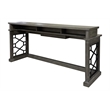 Pemberley Row Wood Gray Console with 3 Stools Rectangular Distressed 77