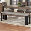 Pemberly Row Fabric Upholstered/Wood Dining Bench in Smoked Arabica