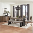 Pemberly Row Fabric Upholstered/Wood Dining Bench in Smoked Arabica