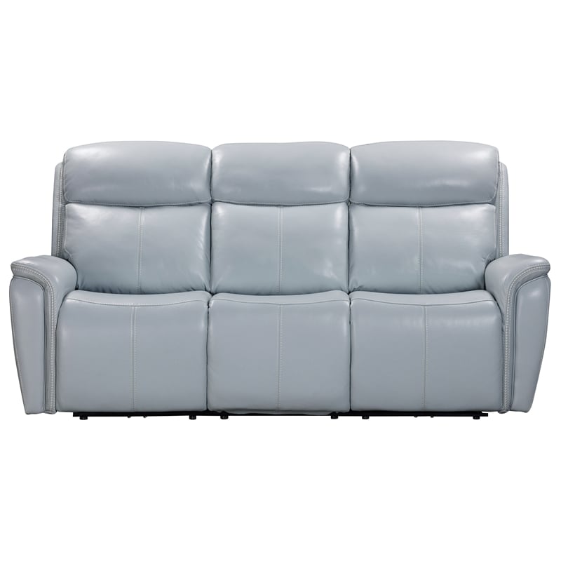 Pemberly Row Seamist Grey Power Reclining Sofa Loveseat and Recliner