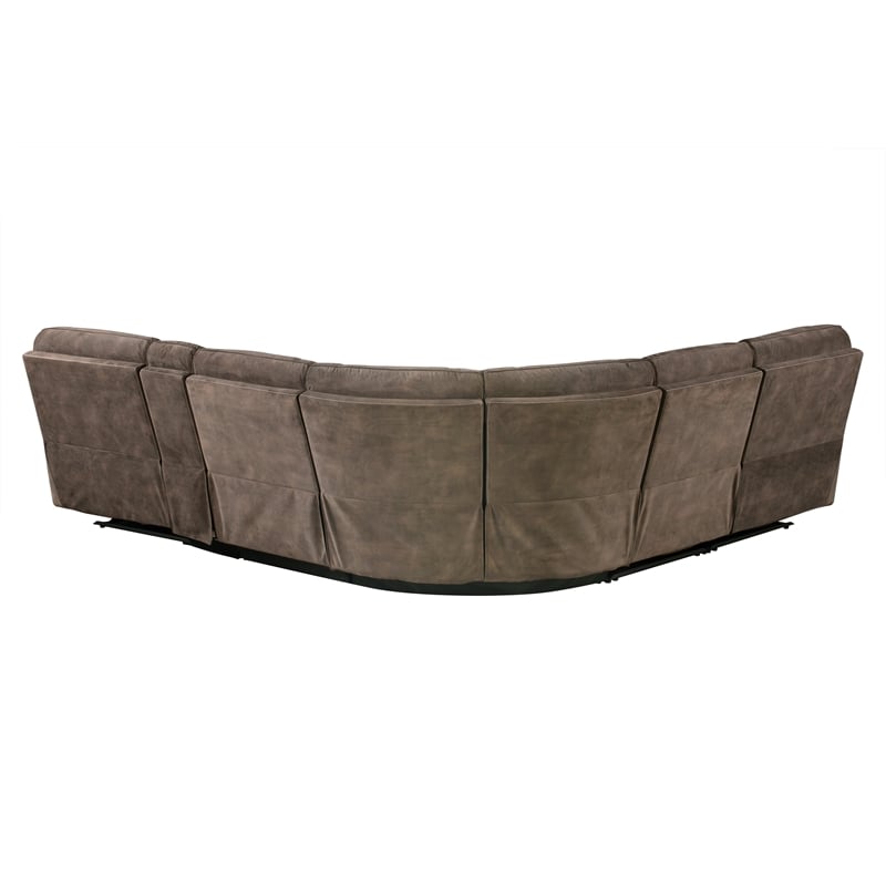 Pemberly Row Shadow Brown 6 Piece Modular Manual Reclining Sectional