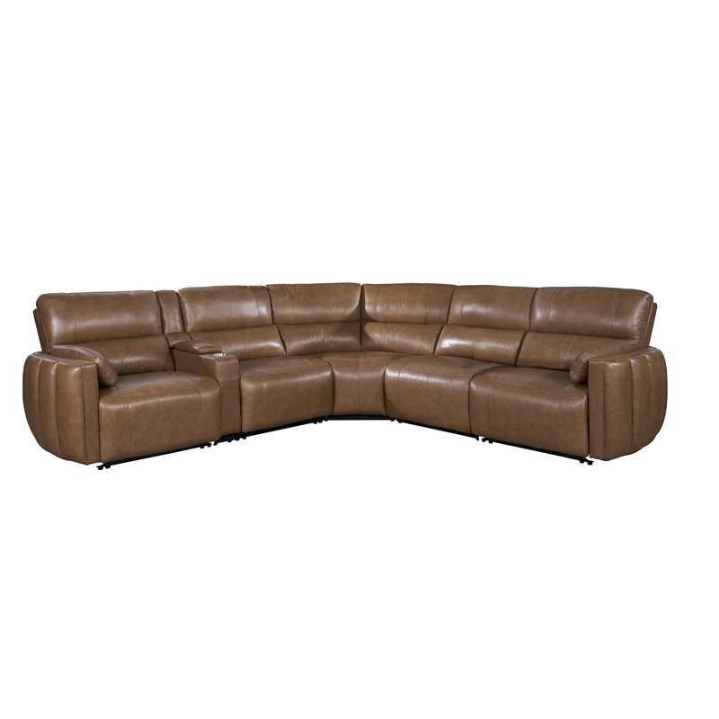 Pemberly Row Sable 6PC Power Adjustable Headrests Reclining Sectional