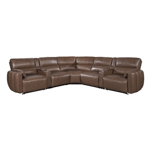 Pemberly Row Sable 7PC Power Adjustable Headrests Reclining Sectional