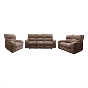 Pemberly Row Kahlua Power Reclining Sofa Loveseat and Recliner