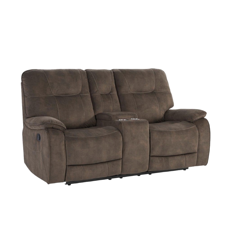 Pemberly Row Shadow Brown Manual Reclining Sofa and Loveseat