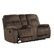 Pemberly Row Shadow Brown Manual Reclining Sofa and Loveseat