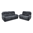 Pemberley Row Upholstered Charcoal Reclining Sofa Rectangular Power Seat 89.5