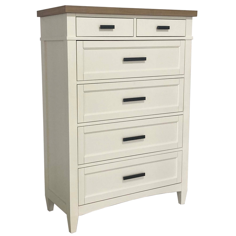 Pemberly Row Queen Bed 2 Nightstands Dresser Mirror and Chest