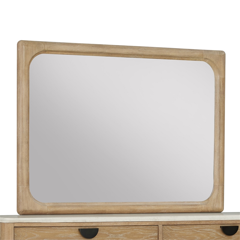 Pemberly Row Queen Panel Bed 2 Nightstands and Dresser with Mirror