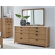 Pemberly Row Queen Panel Bed 2 Nightstands and Dresser with Mirror