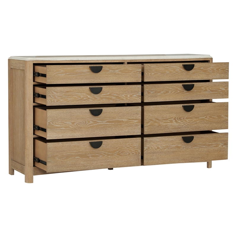 Pemberly Row Queen Panel Bed 2 Nightstands and Dresser with Mirror