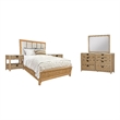 Pemberly Row Queen Panel Bed 2 Nightstands and Dresser with Mirror