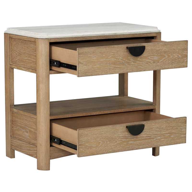 Pemberly Row Bedroom King Panel Bed 2 Nightstands and Dresser with Mirror