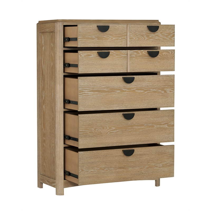 Pemberly Row Queen Panel Bed 2 Nightstands Dresser with Mirror and Chest