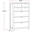 Pemberly Row Queen Panel Bed 2 Nightstands Dresser with Mirror and Chest
