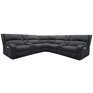 Pemberly Row Slate 7 Piece Power Reclining Adjustable Headrests Sectional
