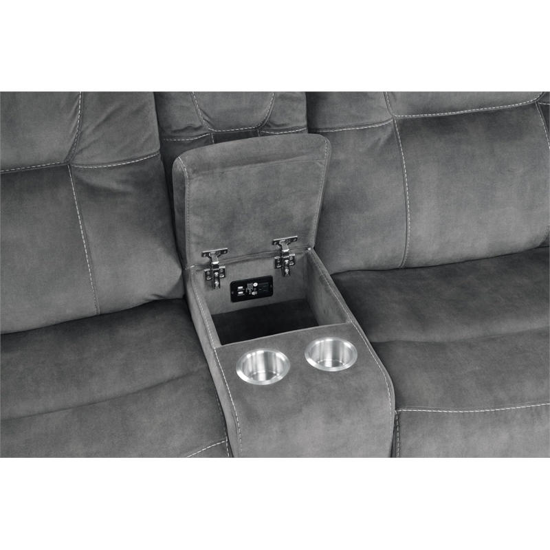 Pemberly Row Shadow Grey 7 Piece Modular Manual Reclining Sectional