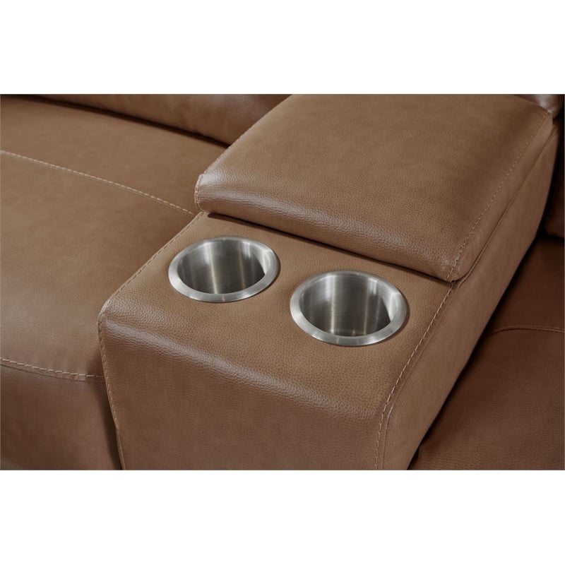 Pemberly Row Cashew 6 Piece Power Reclining Headrests Sectional