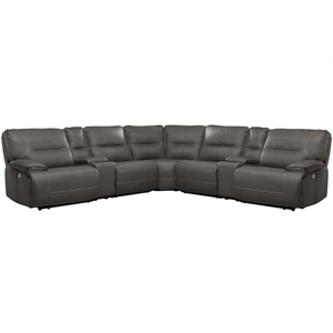 Pemberly Row Haze 7 Piece Power Reclining Adjustable Headrests Sectional