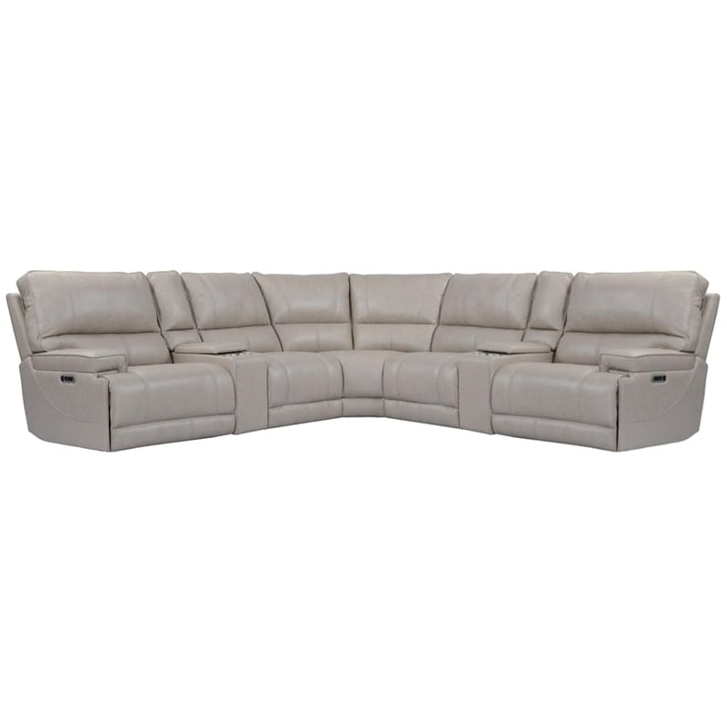 Pemberly Row Linen Freemotion 7Pc Power Reclining Adjustable Headrests Sectional