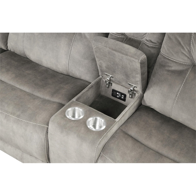 Pemberly Row Shadow Natural 7 Piece Modular Manual Reclining Sectional