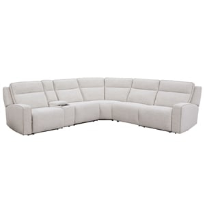 Pemberly Row Fluffy River Rock 6 Piece Power Reclining Sectional