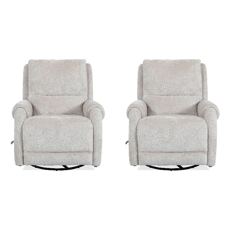 Pemberly Row Ecru Mist Manual Swivel Glider Recliner Two Pack