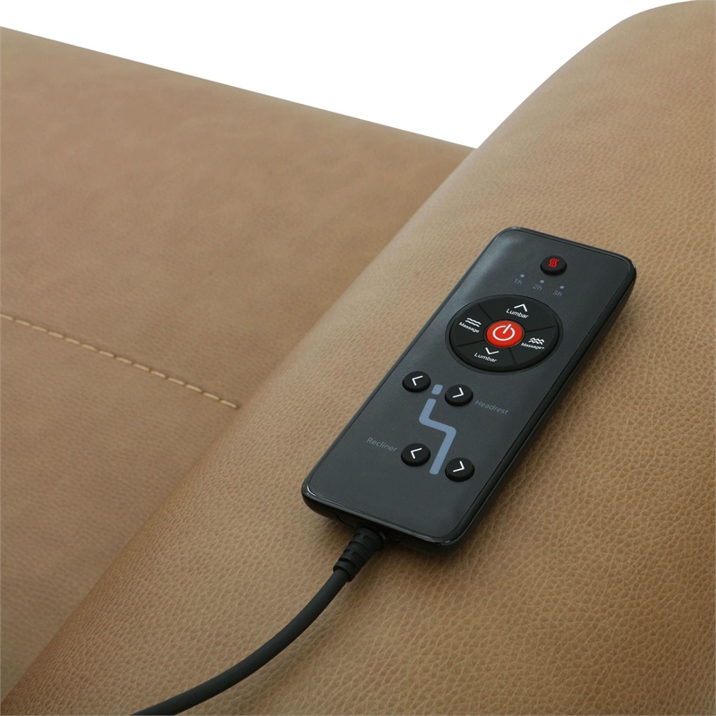 Pemberly Row Cashew Power Zero Gravity Recliner with Heat & Massage