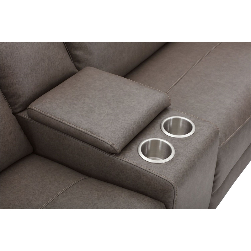 Pemberly Row Dark Granite 6 Piece Modular Power Reclining Sectional
