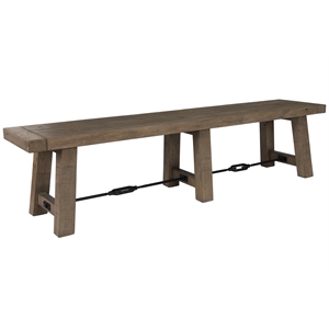 Pemberly Row Transitional Reclaimed Pine Bench in Weathered Brown