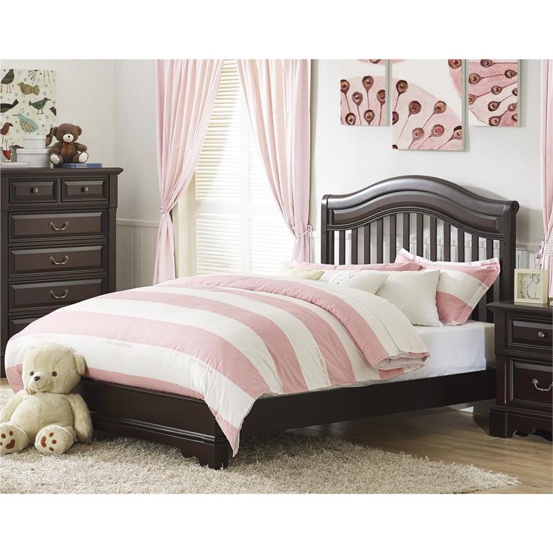 Pemberly Row Transitional Wood Full-Size Bed Rails in Espresso